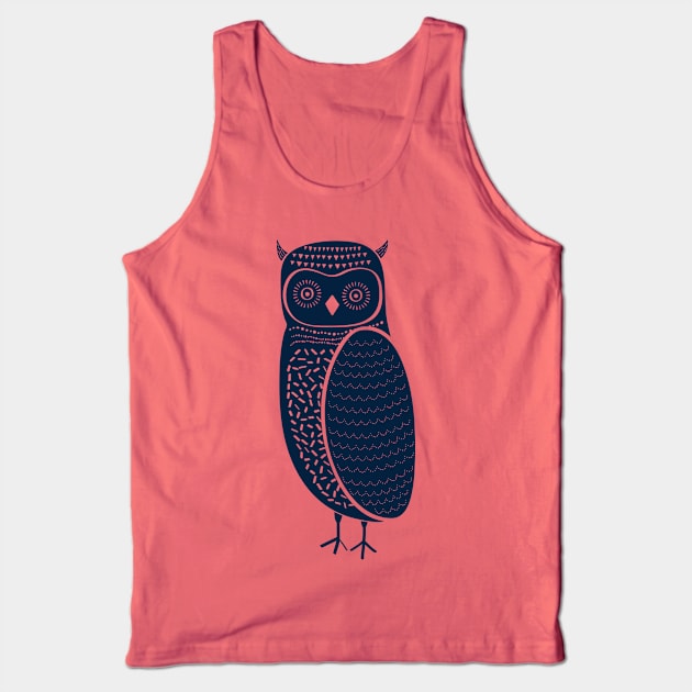 Tribal Woodland Owl Tank Top by krimons